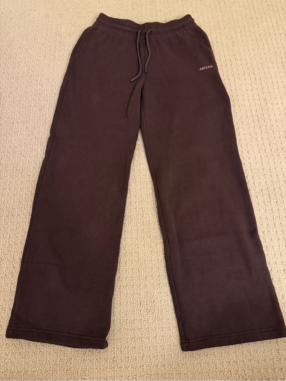 Aritzia boyfriend wide sweatpants rich mocha brown